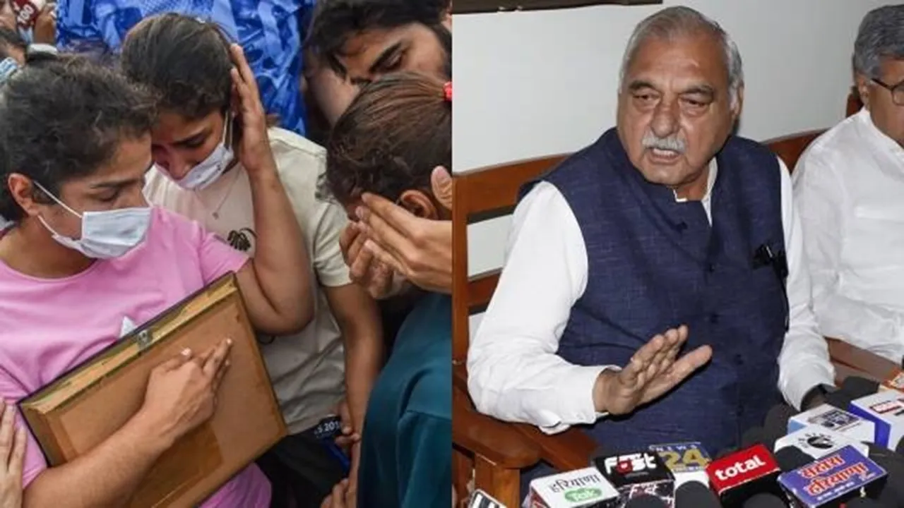 wrestlers protest, haryana, haryana congress, bhupinder singh hooda, bjp, haryana bjp, congress vs bjp, haryana congress infighting