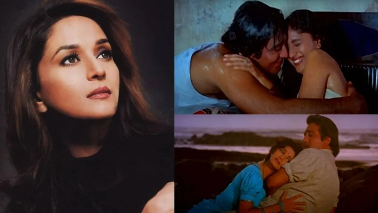 madhuri dixit vinod khanna kissing