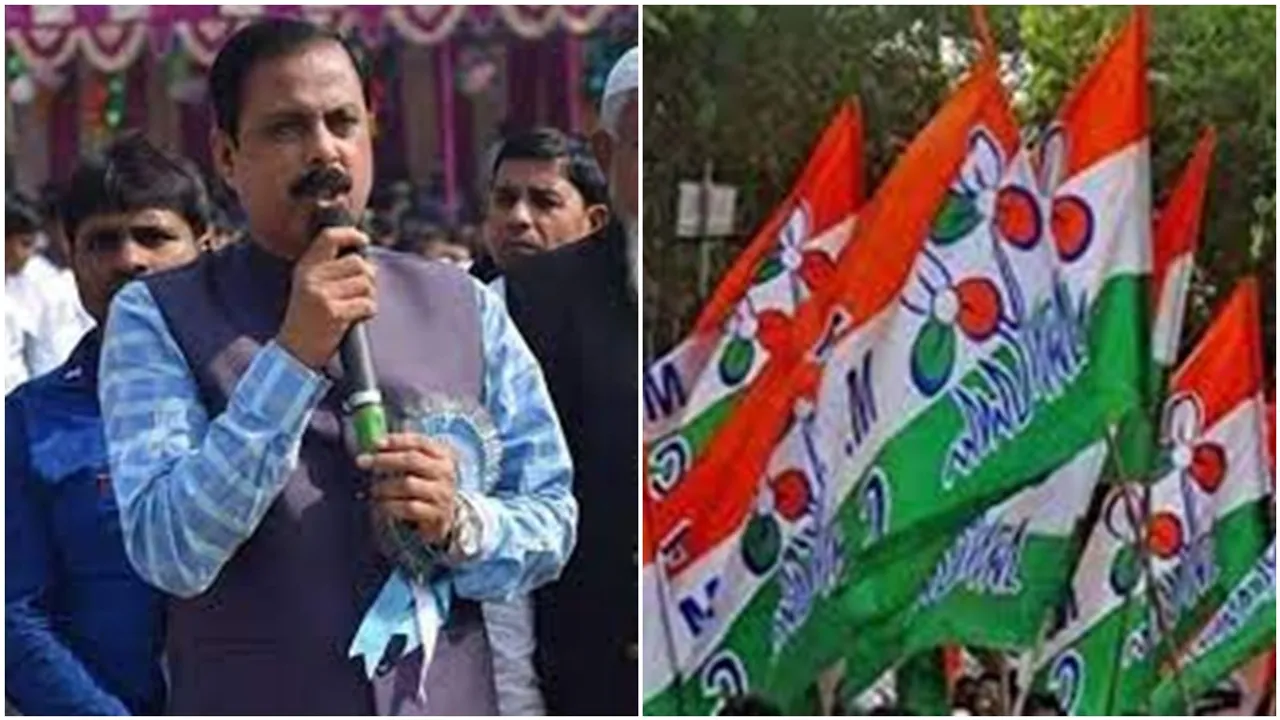 tmc workers gathered at bhangar bdo office