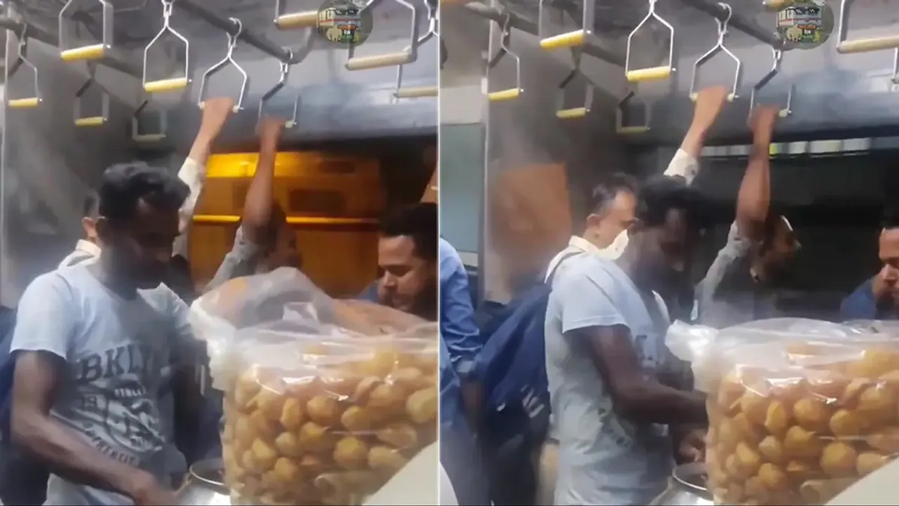 Golgappa Shop In Train,Golgappa Challenge,golgappa recipes,Golgappa In Train,shocking video,man sells pani puri in moving train,pani puri in moving train,man sells pani puri in train,Man sells golgappa in moving local train,Man sells golgappa,Man sells golgappa in train,Viral video,Trending Video,Amazing Video,hilarious video,business of golgappa,business of panipuri,Panipuri,Viral News In Hindi,Viral Video News,zara hatke,ndtv zara hatke videos,news,Social Media,Entertainment News In Hindi,Tv News And Goss