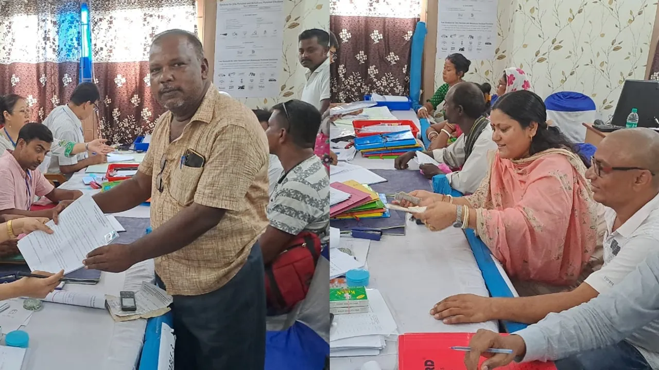 husband and wife nominated for same seat at malda zilla parishad paritosh chandana sarkar , পঞ্চায়েতের লড়াইয়ে এক আসনে-এক প্রতীকে মনোনয়ন পেশ স্বামী, স্ত্রীর
