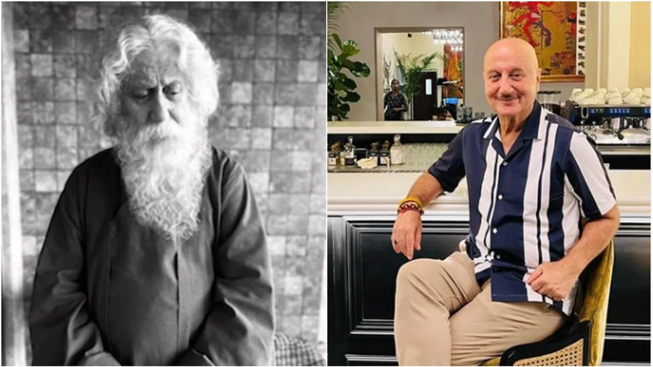 Rabindranath tagore, Anupam kher, Anupam kher as rabindranath tagore, anupam kher actor, Anupam kher news, Anupam kher bollywood, Anupam kher update, রবীন্দ্রনাথ ঠাকুর, অনুপম খের, tollywood news, entertainment news, latest entertainment news, বিনোদন, আজকের বিনোদনের খবর, ie entertainment news, entertainment update, Indian express entertainment news
