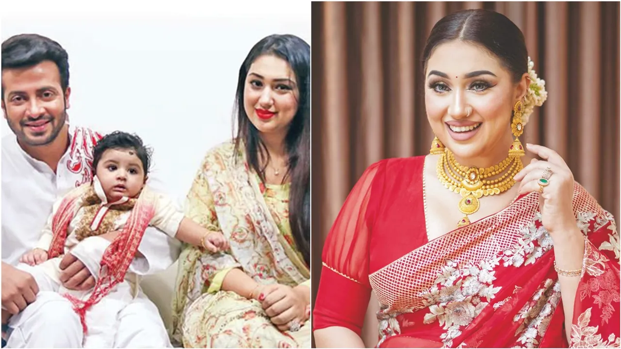 apu biswas, shakib khan with their son joy, america trip