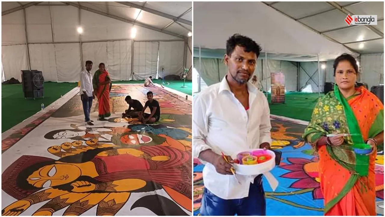 bengal pattachitra painting on red fort delhi
