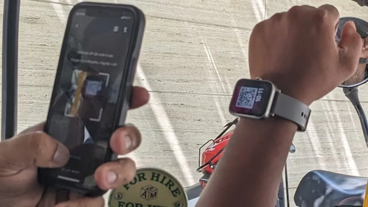 QR code on smartwatch