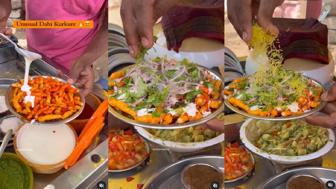 Indian Street food, worst indian street food, most unhealthy street food in india, street food of india, viral news, indian street food list, dahi puri news, papdi chaat, Viral Video, viral, trending, trending news, news, Kurkure, Dahi, curd, Dahi Kurkure, Chaat, Food, Foodie, Food lover, Street snacks, Snacks, Street vendor