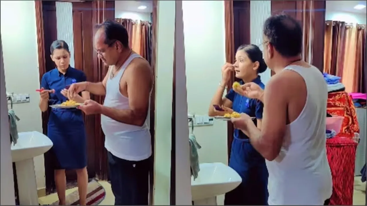 indigo, air hostess, instagram, viral video, father daughter video, crazy viral video,",