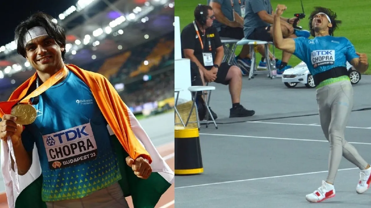 Neeraj Chopra wins historic gold medal at world athletic championship beating pakistani Arshad nadeem