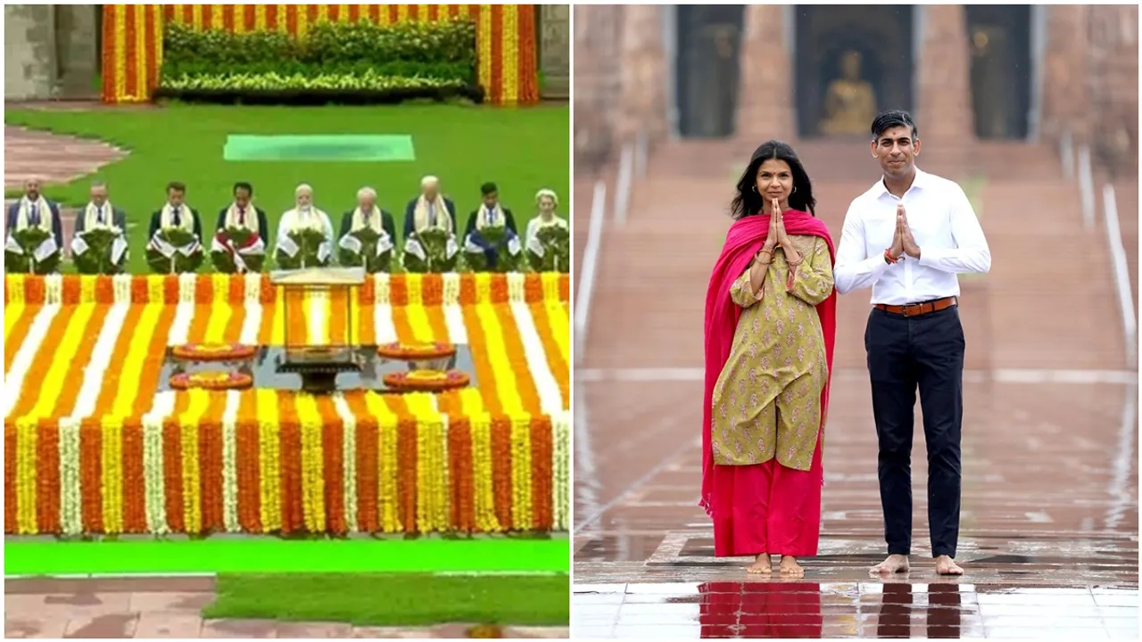 rishi sunak, rishi sunak visit Akshardham temple, Akshata Murty, rishi sunak wife, rishi sunak Akshardham temple photo, Delhi's Akshardham temple, UK Prime Minister Rishi Sunak,Indian-origin British PM, rishi sunak prayer at ,Akshardham temple pm modi,g20 summit, Rishi Sunak at Akshardham temple, British Prime Minister, Rishi Sunak, Akshata Murty, Akhshardham temple, G20 Summit, Hindu temple visit, security arrangements, Hindu festival, Raksha Bandhan, Krishna Janmasthami, Pragati Maidan, PM Modi, Rishi Sunak temple visit