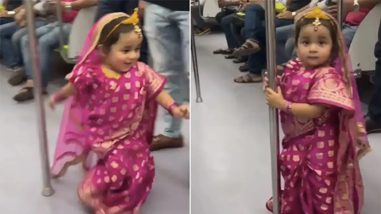 durga ma in kolkata metro,chhoti durga,little girl seen in metro wearing a saree,Metro Viral Video,metro viral video twitter,metro viral video clip,metro viral video original,Little girl,Kolkata Metro,Kolkata Metro News,Metro,durga maa,durga maa navratri sawari,durga maa photo,durga maa image,durga maa favorite color,Durga Maa Aarti,durga maa pic