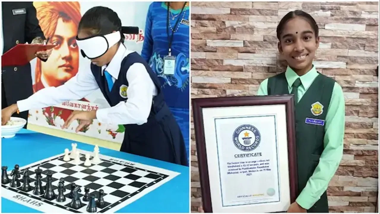 Guinness World Record, Chess, Blindfolded Chess Set Arrangement, Punithamalar Rajashekar, Malaysia