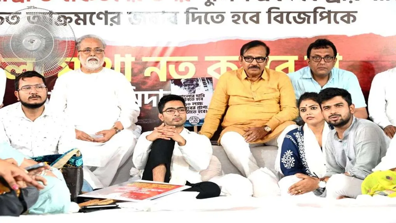 Tmc dharna led by Abhishek in front of Raj Bhavan in Kolkata entered 3rd days update