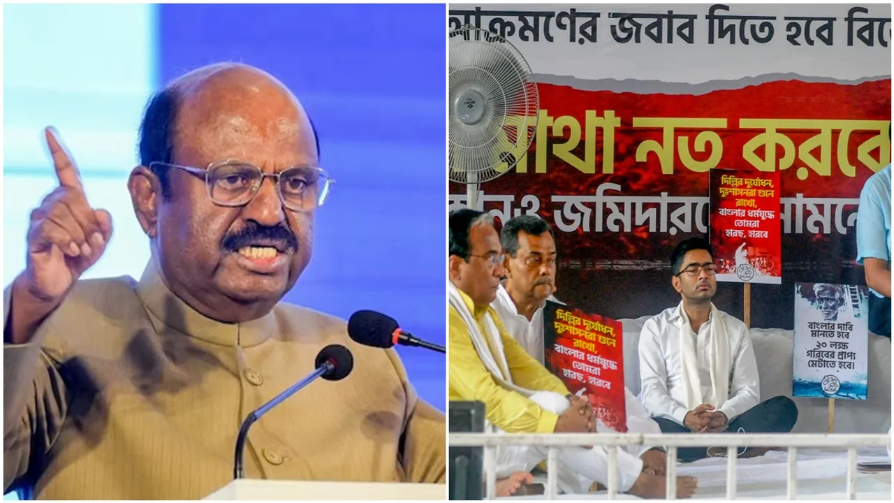 tmc abhisek banerjee kolkata cv ananda bose raj bhavan dharna update