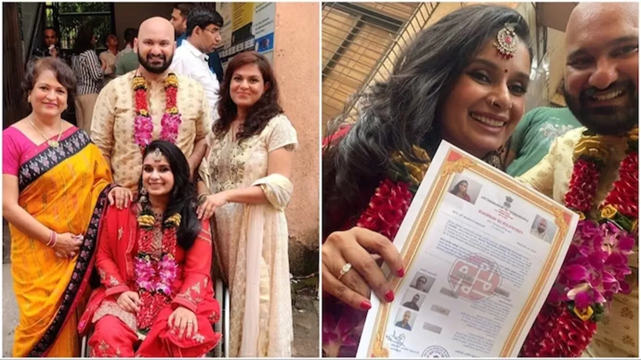 marriage, woman, disable, wheelchair, mumbai, khar, marriage registrar, accessibility, legal, trending, viral post,"