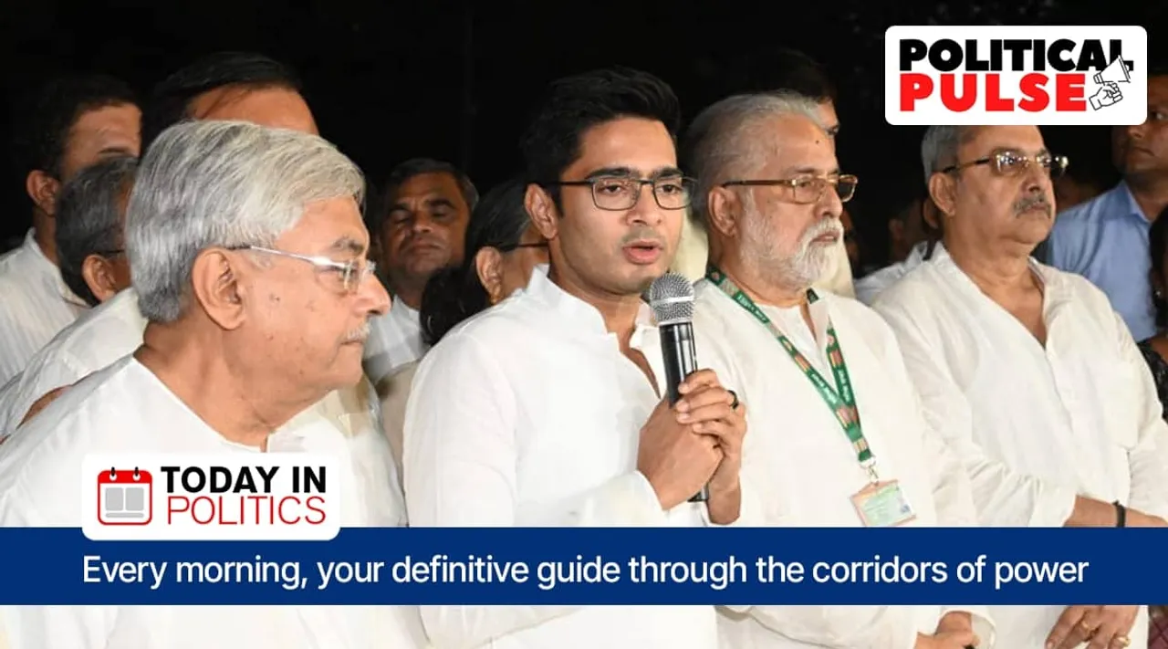TMC general secretary Abhishek Banerjee, along with party leaders and workers, began the party's protest in Delhi. (Facebook/AbhishekBanerjee)