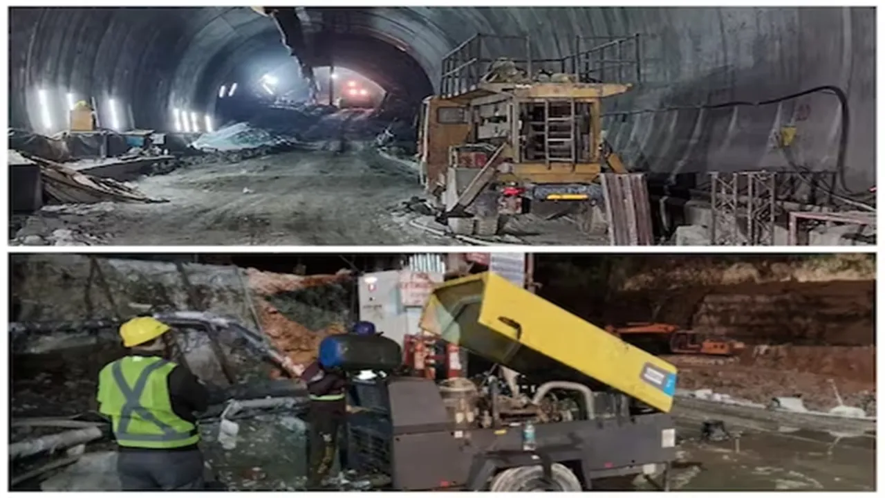 "Uttarakhand tunnel collapse, Uttarakhand tunnel live updates, Uttarakhand tunnel workers trapped news, under-construction tunnel collapses, Uttarkashi tunnel news, Uttarakhand’s Uttarkashi, indian express" /