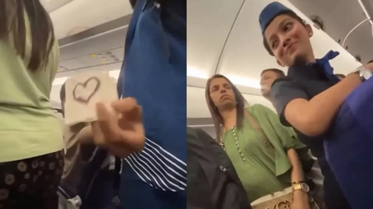 man flirt with air hostess in flight, shivam singh rajput Videos, Viral Video, Trending news, Social Media,