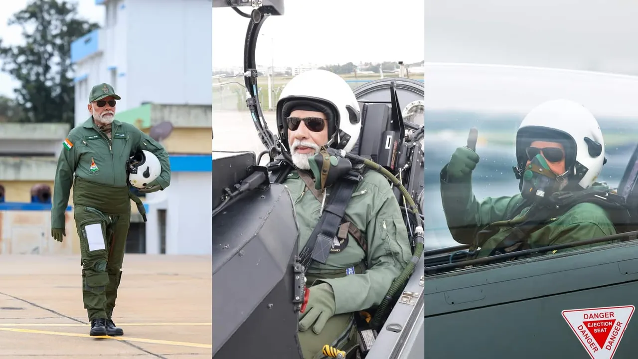 Prime Minister Narendra Modi Takes Flight In Fighter plane Tejas During Visit To HAL, See Photos