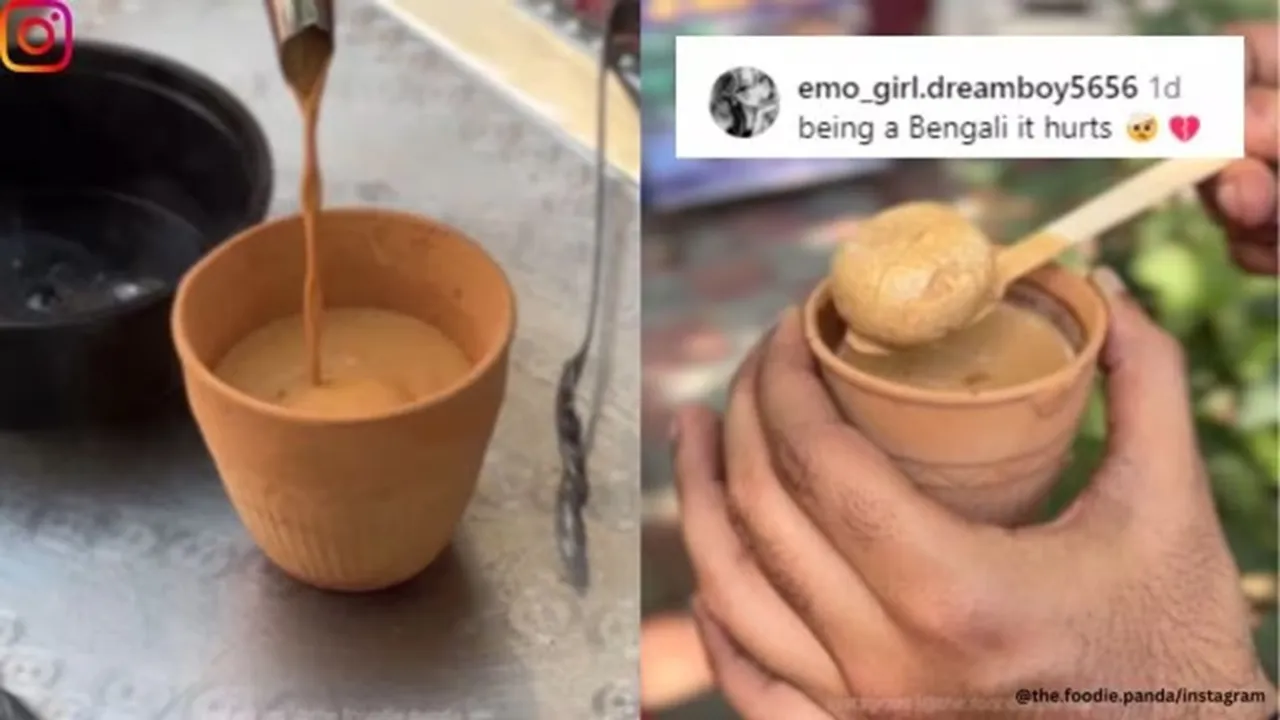 "Here’s how ‘moye moye’ rasgulla chai is made; video has netizens divided, moye moye, moye moye rasgulla chai, rasgulla chai, viral, trending, indian express"