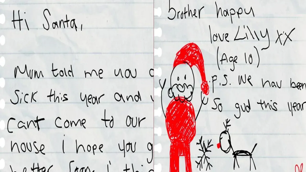 Girl letter to Santa,Letter to Santa,letter to Santa Claus,Santa Claus Cute Letter,Viral letter,Viral post,Christmas,10-year-old-girl writes a letter to Santa Claus,10-year-old-girl Lily writes a letter to Santa Claus,The Big Help Project,Girl letter,Santa,Girl heartbreaking letter to Santa,10 year old girl writes heartbreaking letter to Santa,Schoolgirl,heartbreaking letter,10 year old girl letter viral,heartbroken letter,girl letter viral,Santa Claus,Girl Letter to Santa,Letters To Santa,OMG News,Amazing News,Shocking News,Viral On Internet,Trending News in hindi,Viral News in hindi viral trending news,Trending Latest News,Trending news,Christmas 2023 brunch,Christmas 2023 celebration,Christmas 2023 Party Snacks"