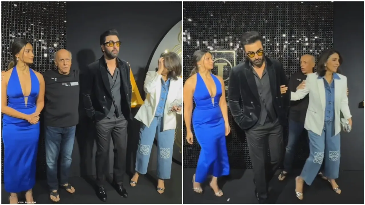 Animal success Ranbir Kapoor: alia bhatt neetu singh and Mahesh Bhatt at party