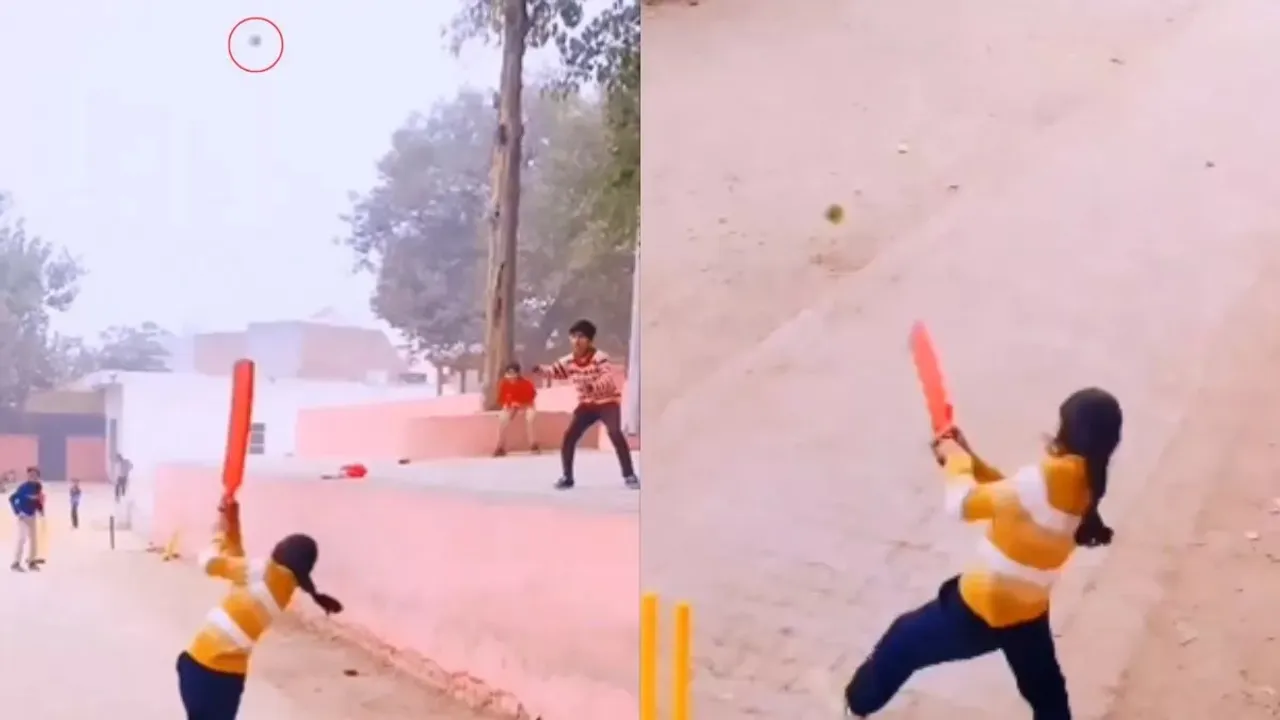 Viral Video, Gully Cricket, Viral Video of Gully Cricket, Video of Girl Playing Cricket, Trending Video, Cricket Viral Video