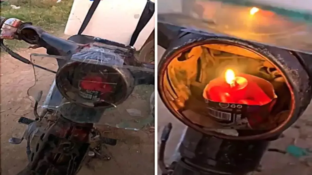Bike headlight with candle