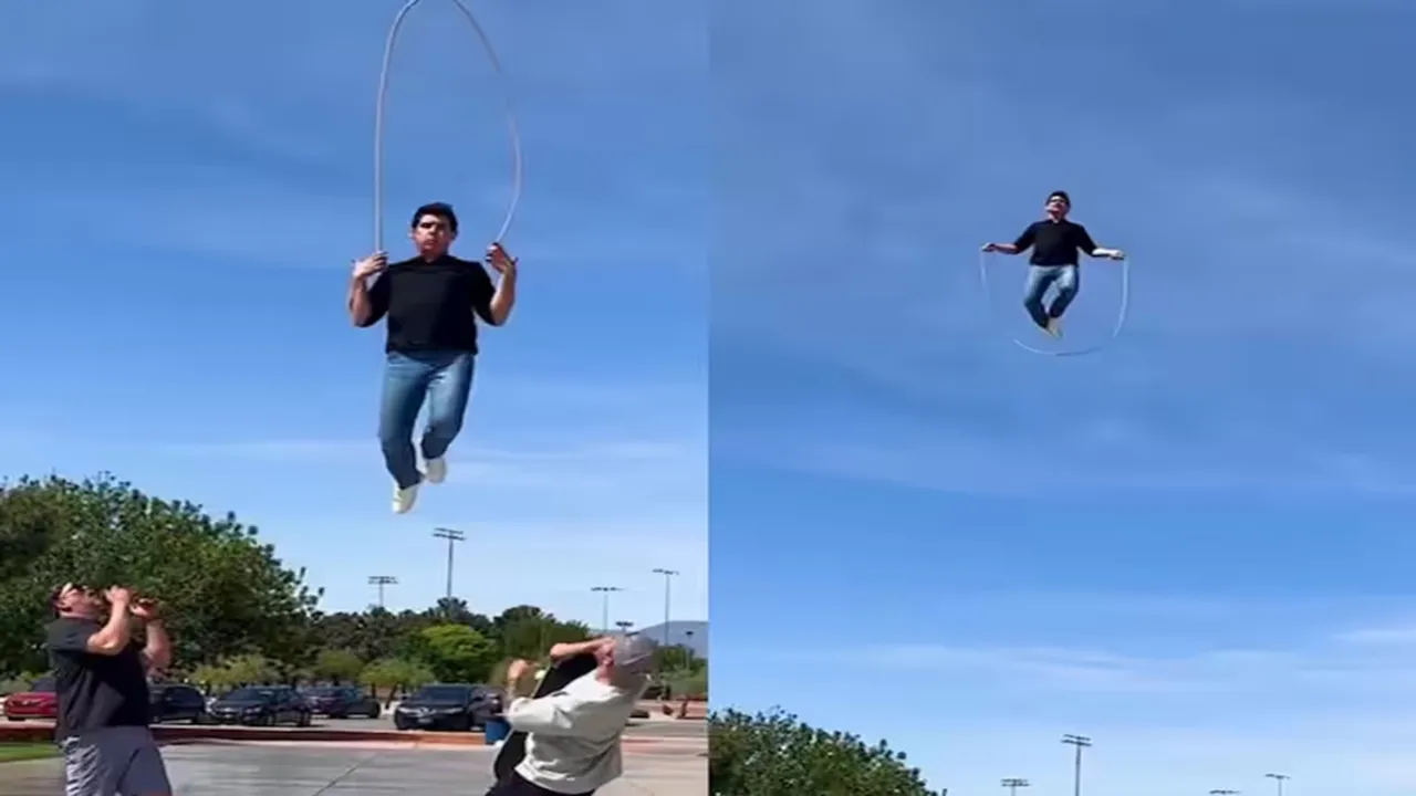 "Viral Video,Hawa Me Ud Gaya Banda,Man Flying Like Bird,Amazing Magic Video,Rare Video"