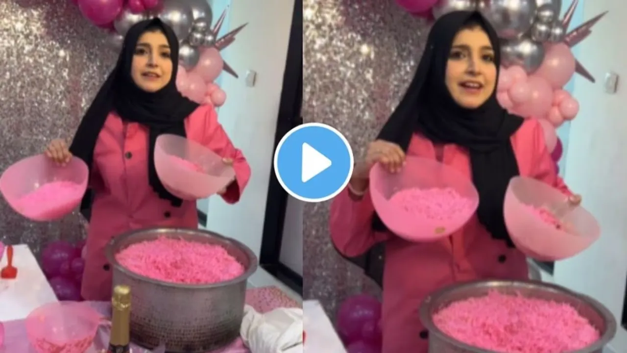 "Barbie biryani,biryani,viral video,pink biryani,Barbie,viral news,trending news,food,viral pink biryani,Barbie themed food"