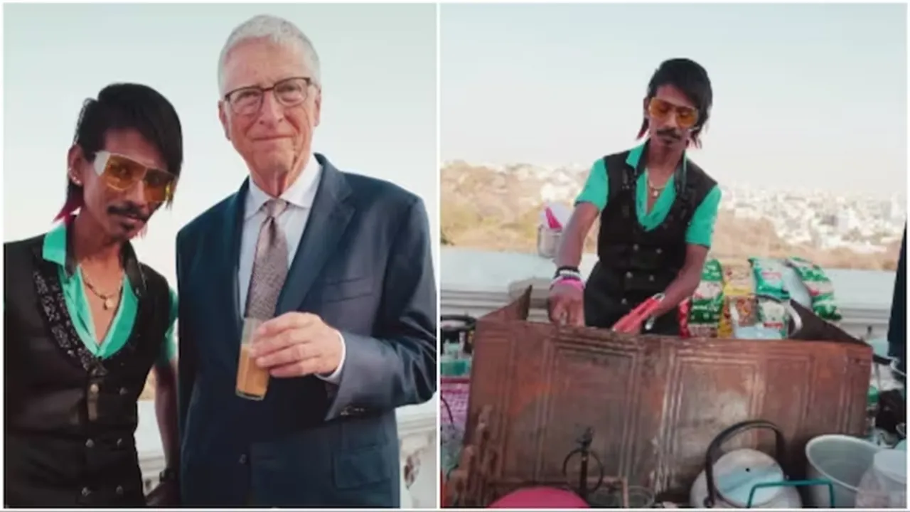 Bill Gates"," chai"," india"," ambani wedding"," jamnagar"," instagram"," viral video"