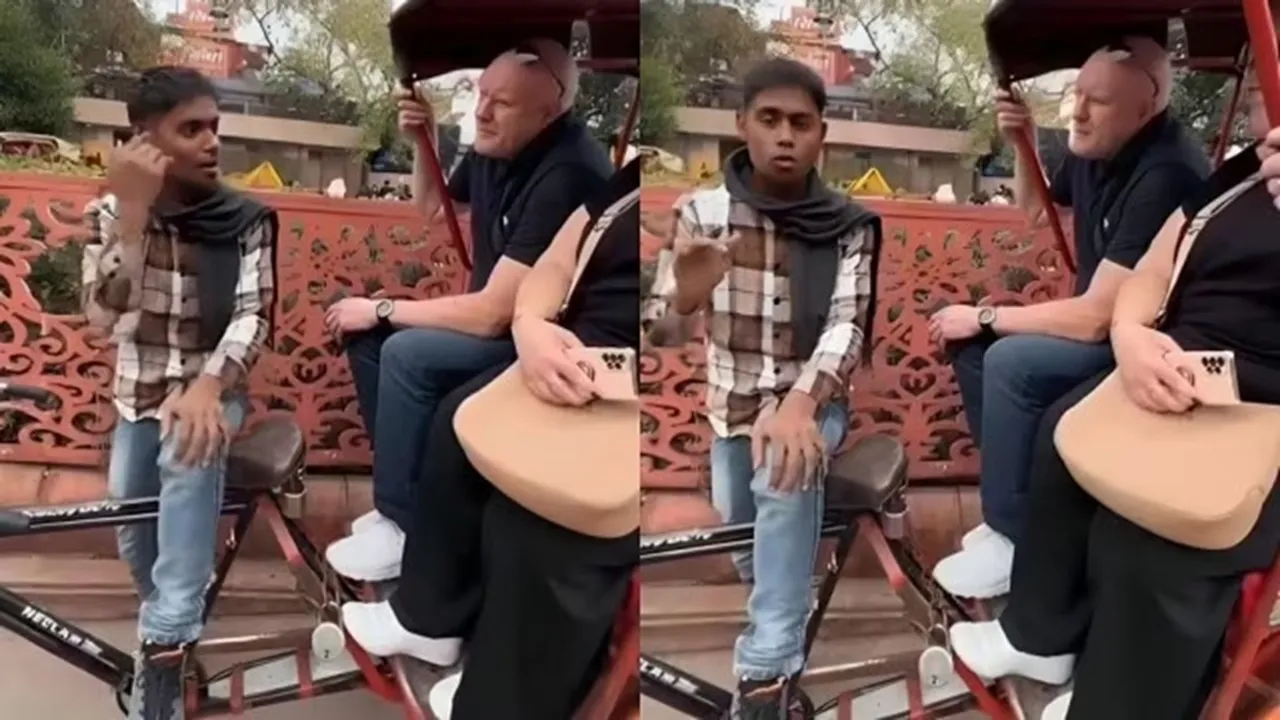 Delhi rickshaw puller speaks fluent English