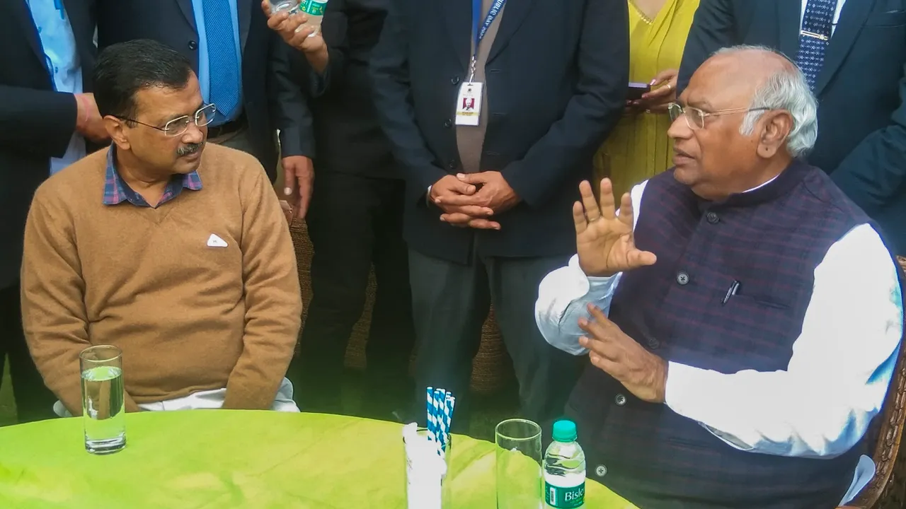 aap congress seat sharing, arvind kejriwal, mallikarjun kharge
