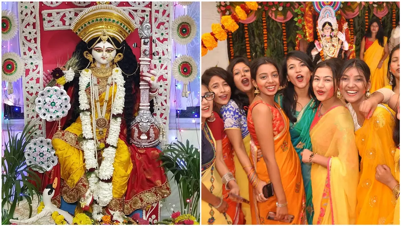 importance of yellow dress in bengali saraswati puja , সরস্বতী পুজোয় কেন হলুদ রঙের পোশাক পরা হয়?