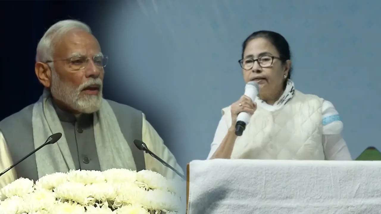 Pm Modi and mamata banerjee holding election rally in cooch behar