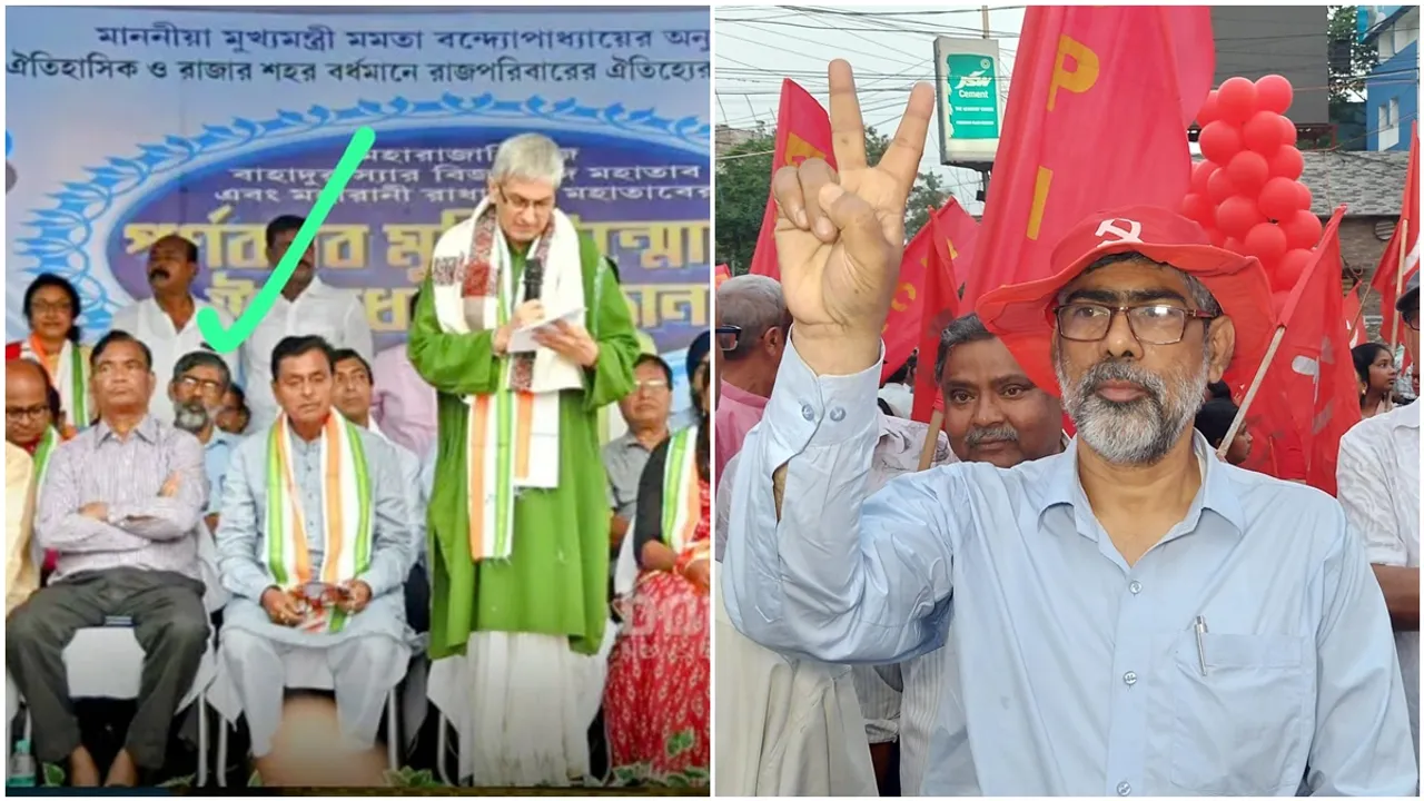 Burdwan Durgapur CPM candidate Sukriti Ghoshal seen on stage with Tmc leaders