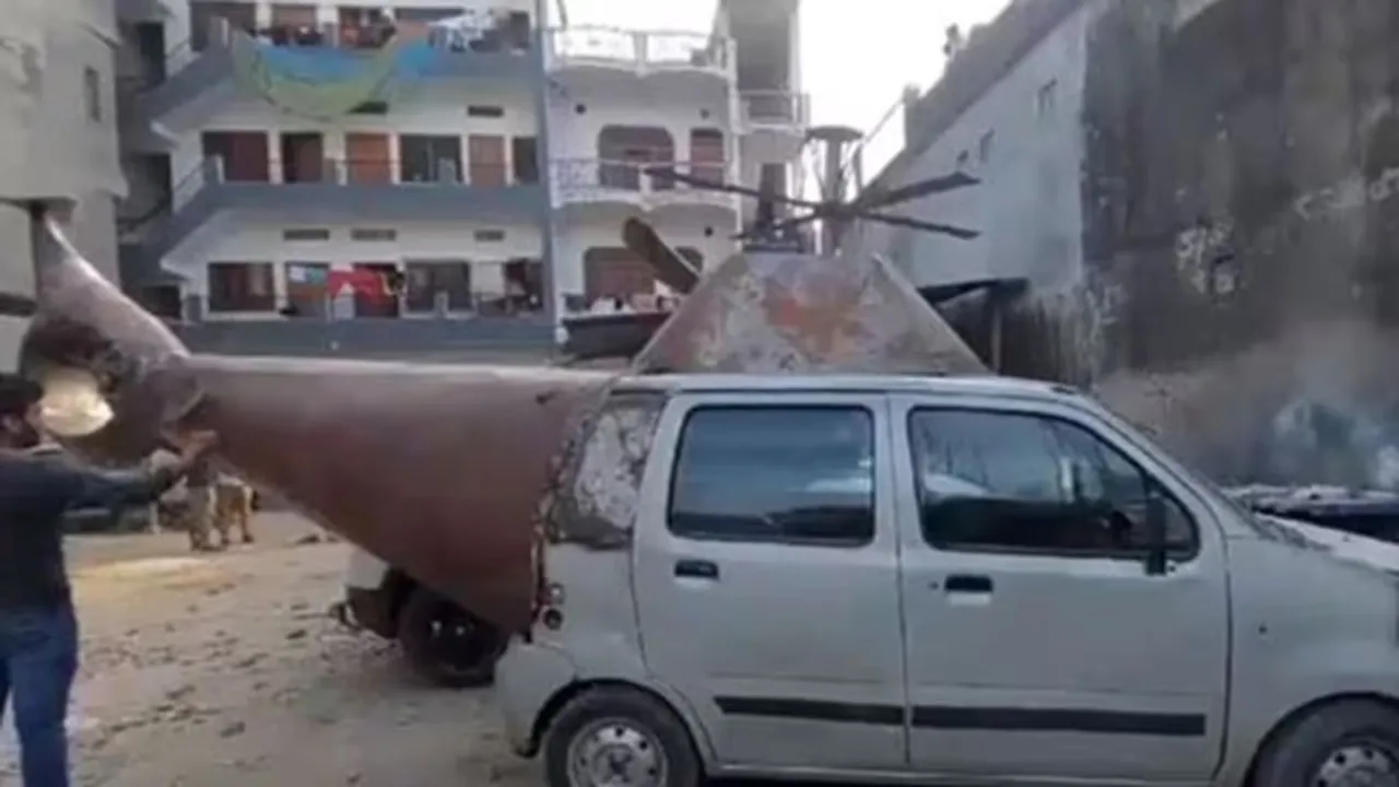 Ambedakar Nagar helicopter,car converted into helicopter,car become helicopter,Ambedakar Nagar News,brothers helicopter,helicopter for bride groom,Ambedakar Nagar police,brothers caught,Desi Jugaad,viral video