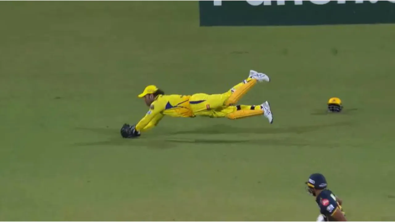 IPL 2024: MS Dhoni catch vs Gujarat Titans