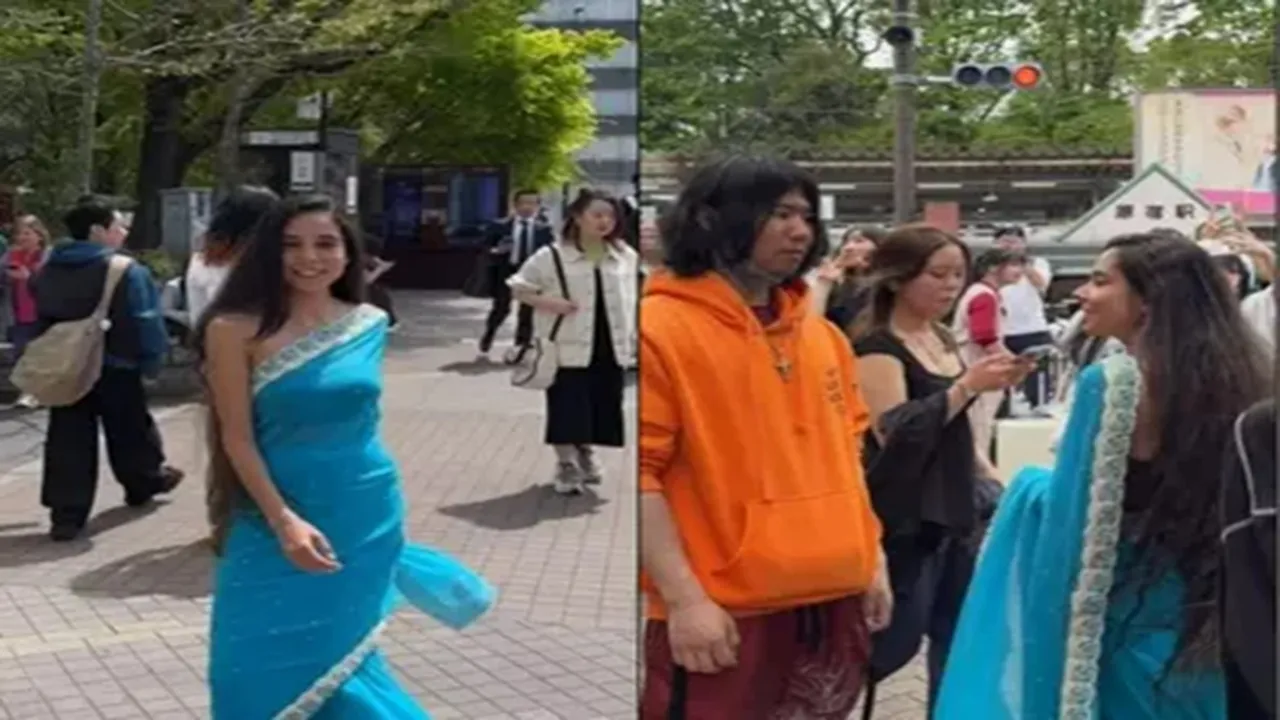 Viral Video, indian woman wears saree japan, saree in japan, woman in saree japan video, saree videos, saree viral videos, viral, trending videos, trending news"