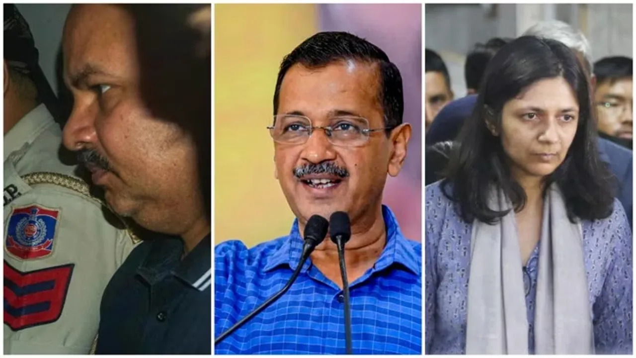 Arvind kejriwal protest, aap protest at bjp head office, delhi police, Swati Maliwal assault case, Swati Maliwal, Bibhav Kumar arrested, delhi news, bjp vs AAP"