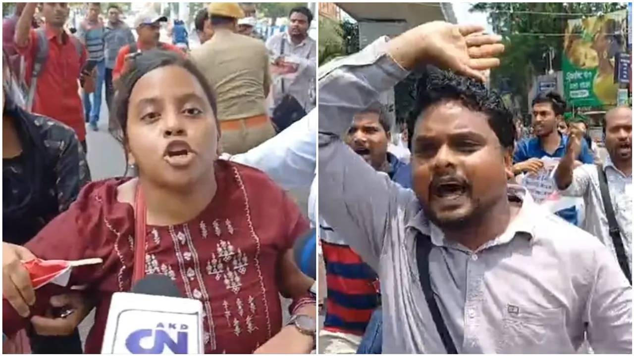 aidso protest at salt lake karunamoyee on neet ug exam scam issue