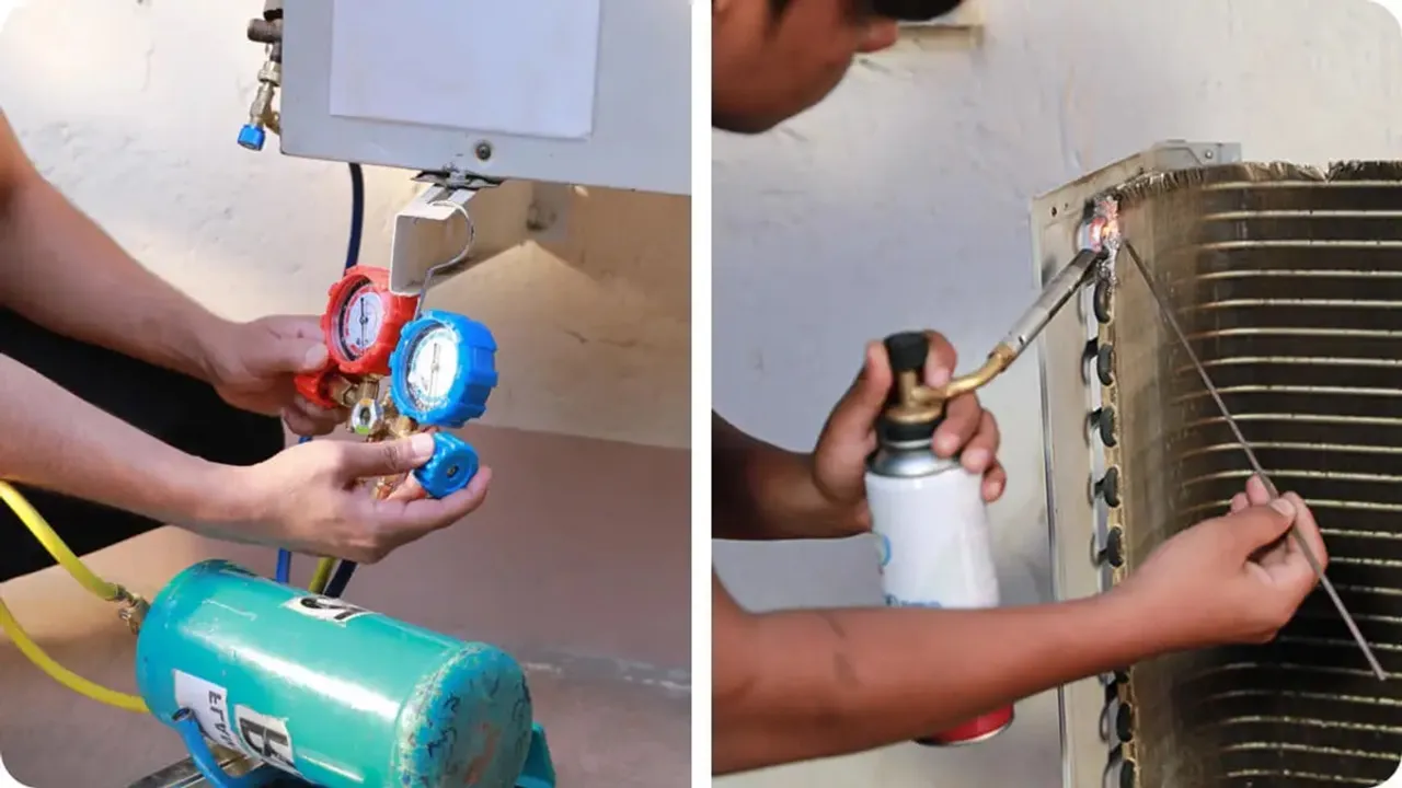 "Split ac indoor and outdoor unit distance, Minimum distance between indoor and outdoor unit, Maximum pipe length for AC split units, Split ac indoor and outdoor unit distance in india, Split AC outdoor unit distance from wall, Split AC height, Split AC distance from ceiling, Split unit distance, Outdoor unit higher than indoor unit"