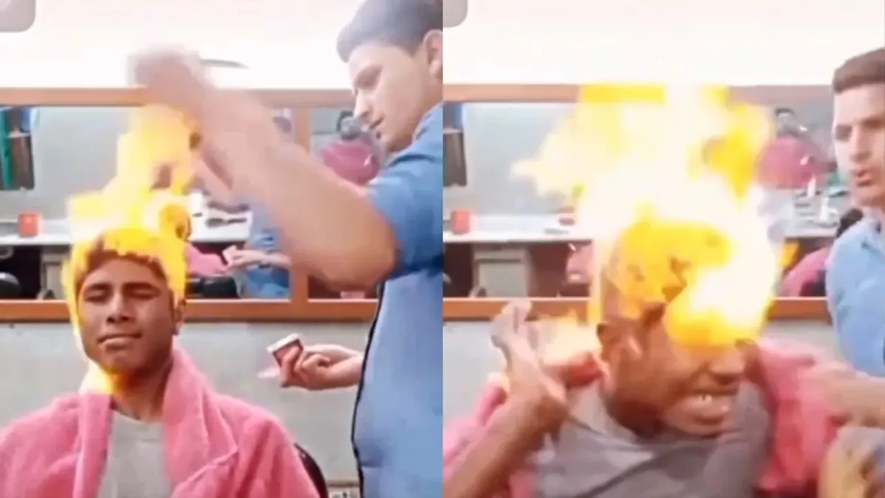 "Man Viral Video, Hair Cutting Viral Video, Salon Viral Video, Instagram Viral Video, Twitter Viral Video, Trending Viral Video,