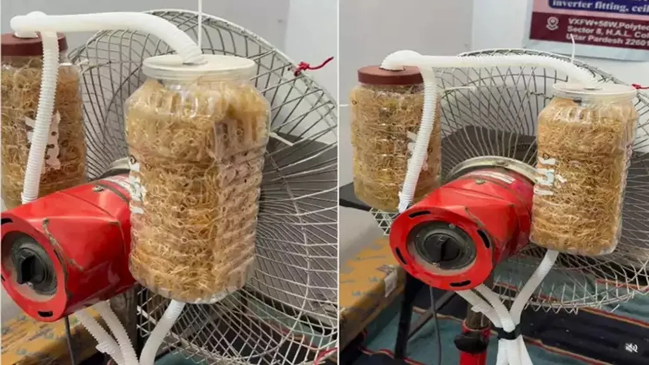 man converted table fan into ac watch viral video