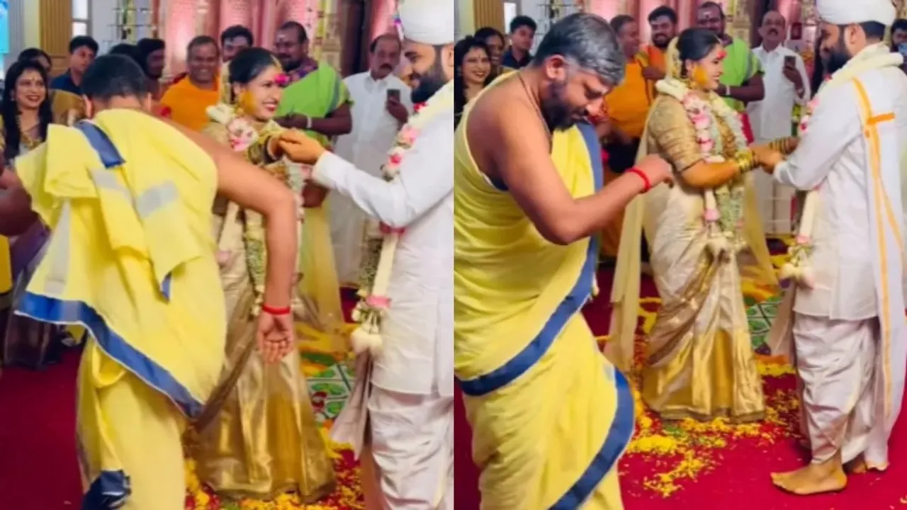 Viral Video, Viral News, Trending News, Social Media par Viral, Dance Video, Funny Video, Funny Dance Video, Pandit Ji Dance Video, Pandit Ji Danced in Marriage"