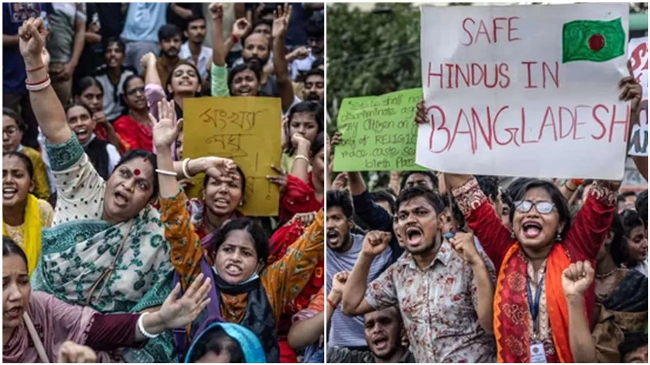 Minority Hindu Protest in Bangladesh Dhaka Chittagong, protest shown in west bengal, বাংলাদেশ, হিন্দুদের প্রতিবাদ, ঢাকা, চট্টগ্রাম, হিন্দুদের উপর আক্রমণ