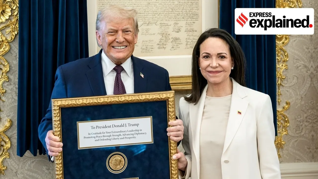 Machado presents the Nobel to Trump