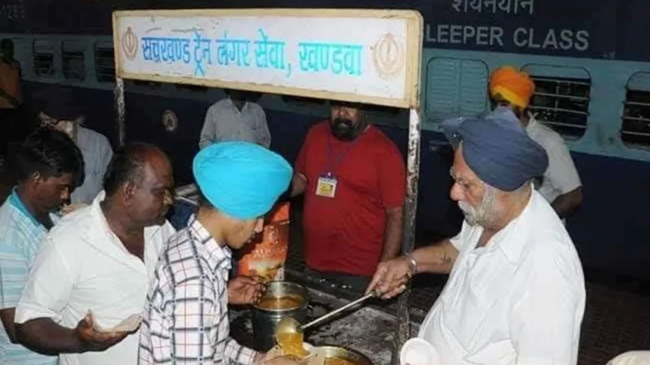 Indian train with free meals