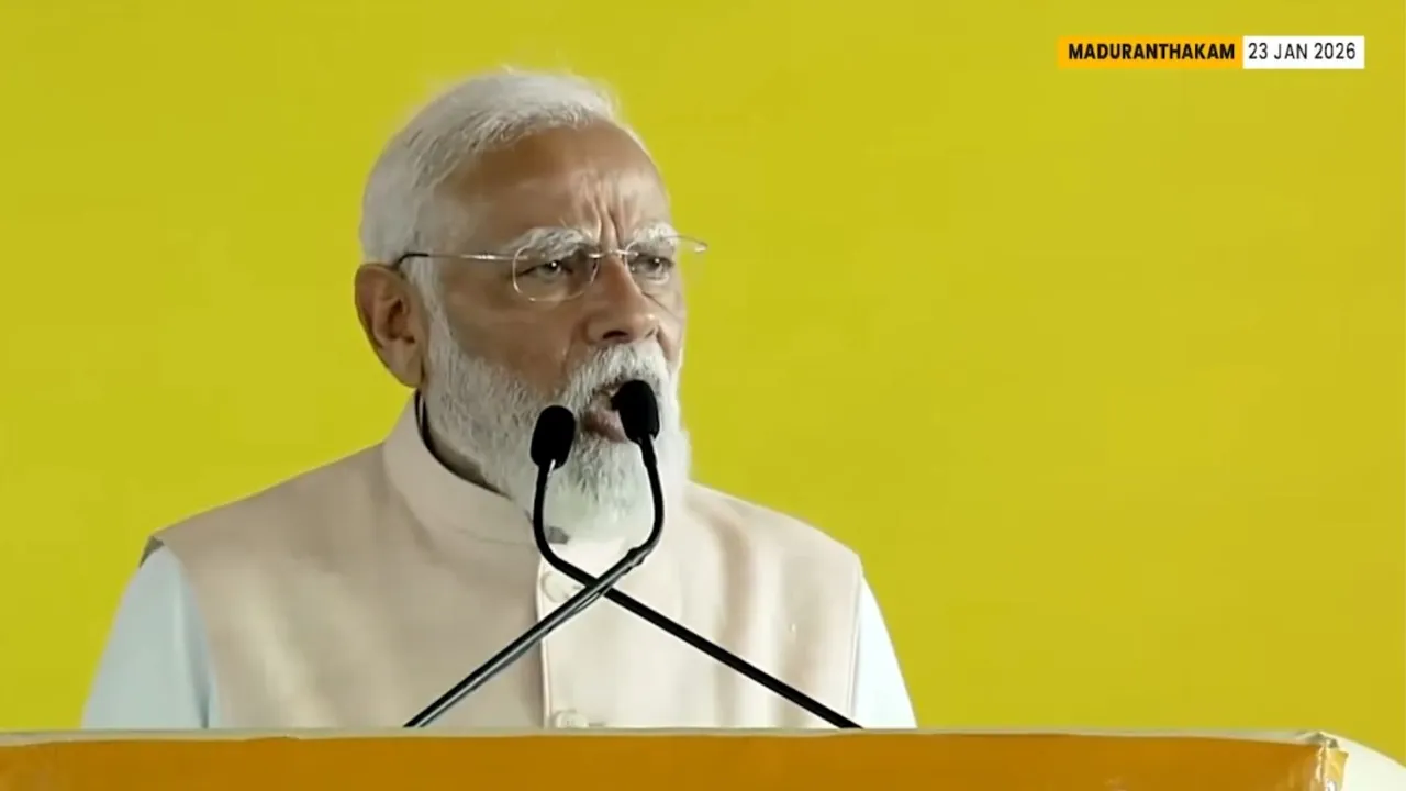 PM Modi Maduranthakam Rally Tamil Nadu