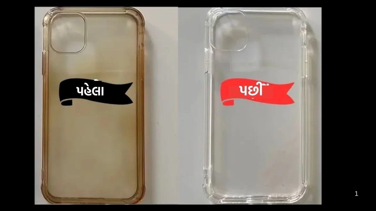 clean yellowed transparent phone cover