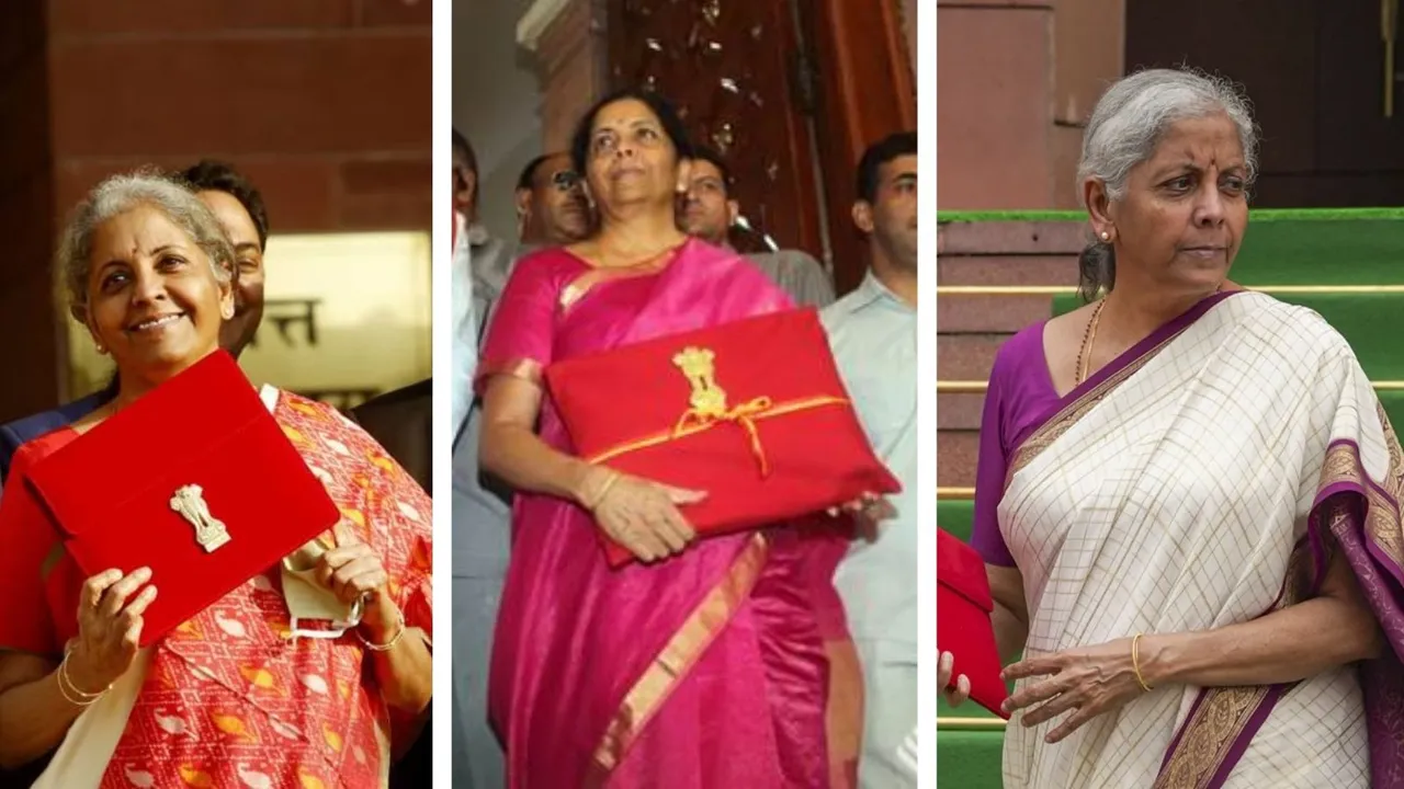 Budget 2019 t0 2026 Nirmala Sitharaman Saree